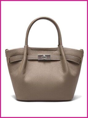 Full-Grain Leather Bucket Bag Crossbody Satchel Tote Purse